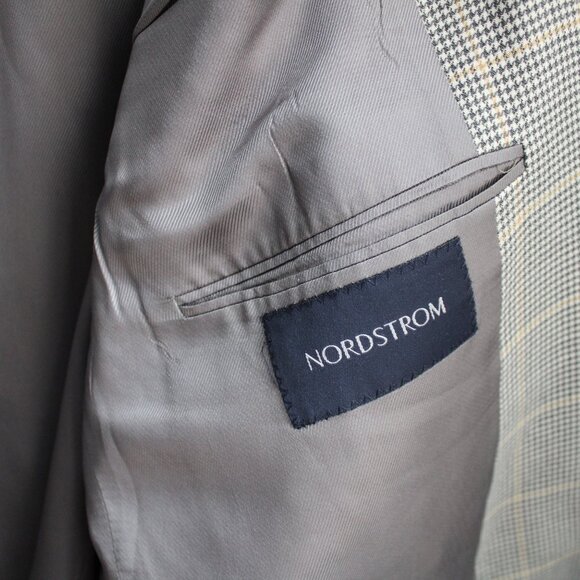 BURBERRY LONDON Men's Sport Coat Grey Houndstooth Plaid 3-Button Blazer Size 48L - Picture 5 of 7